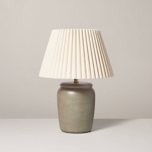 Hearth & Hand | Accents | Ribbed Pleated Shade Ceramic Table Lamp ...